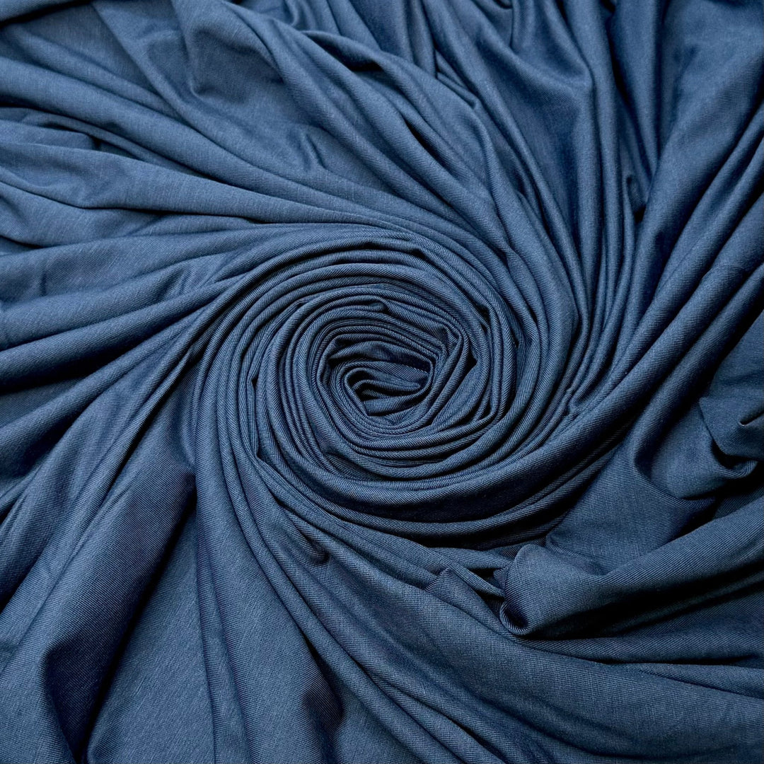 Endless Sea - Jersey Bamboo Blend Knit - Dark Blue - Bundles - True Deadstock fabric Fabric by private - Sustainable Textile | FABCYCLE