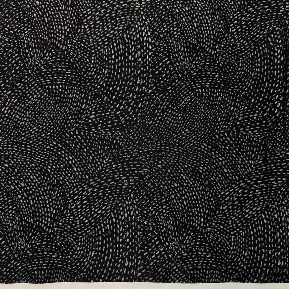 Endlessly Adjusting Needle Tension - Rib Knit Poly/Rayon Knit - Black/Grey Abstract - 3.3M Bundle - True Deadstock fabric Fabric by private - Sustainable Textile | FABCYCLE