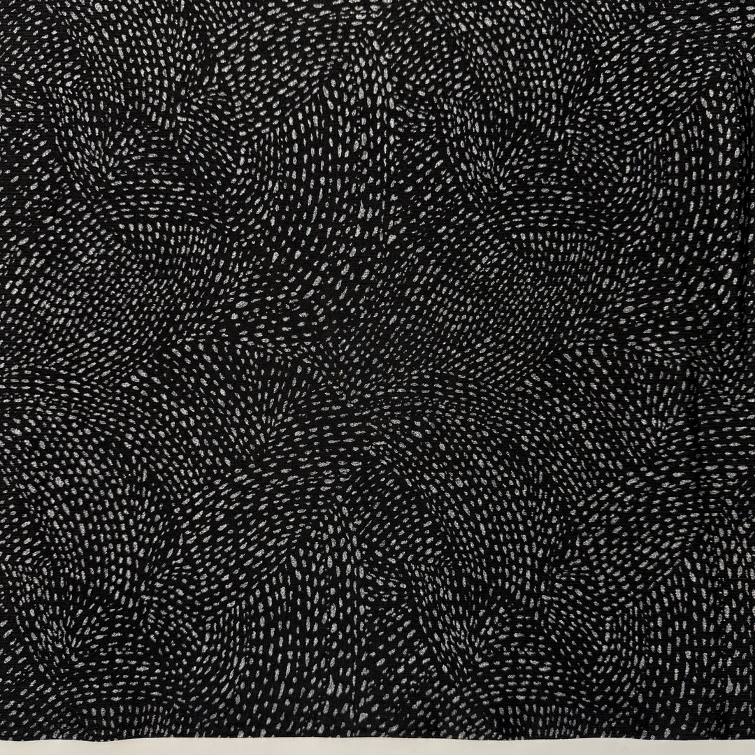 Endlessly Adjusting Needle Tension - Rib Knit Poly/Rayon Knit - Black/Grey Abstract - 3.3M Bundle - True Deadstock fabric Fabric by private - Sustainable Textile | FABCYCLE