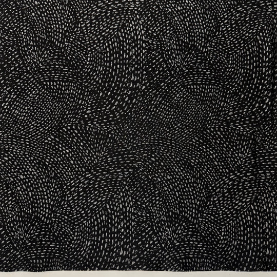 Endlessly Adjusting Needle Tension - Rib Knit Poly/Rayon Knit - Black/Grey Abstract - 3.3M Bundle - True Deadstock fabric Fabric by private - Sustainable Textile | FABCYCLE