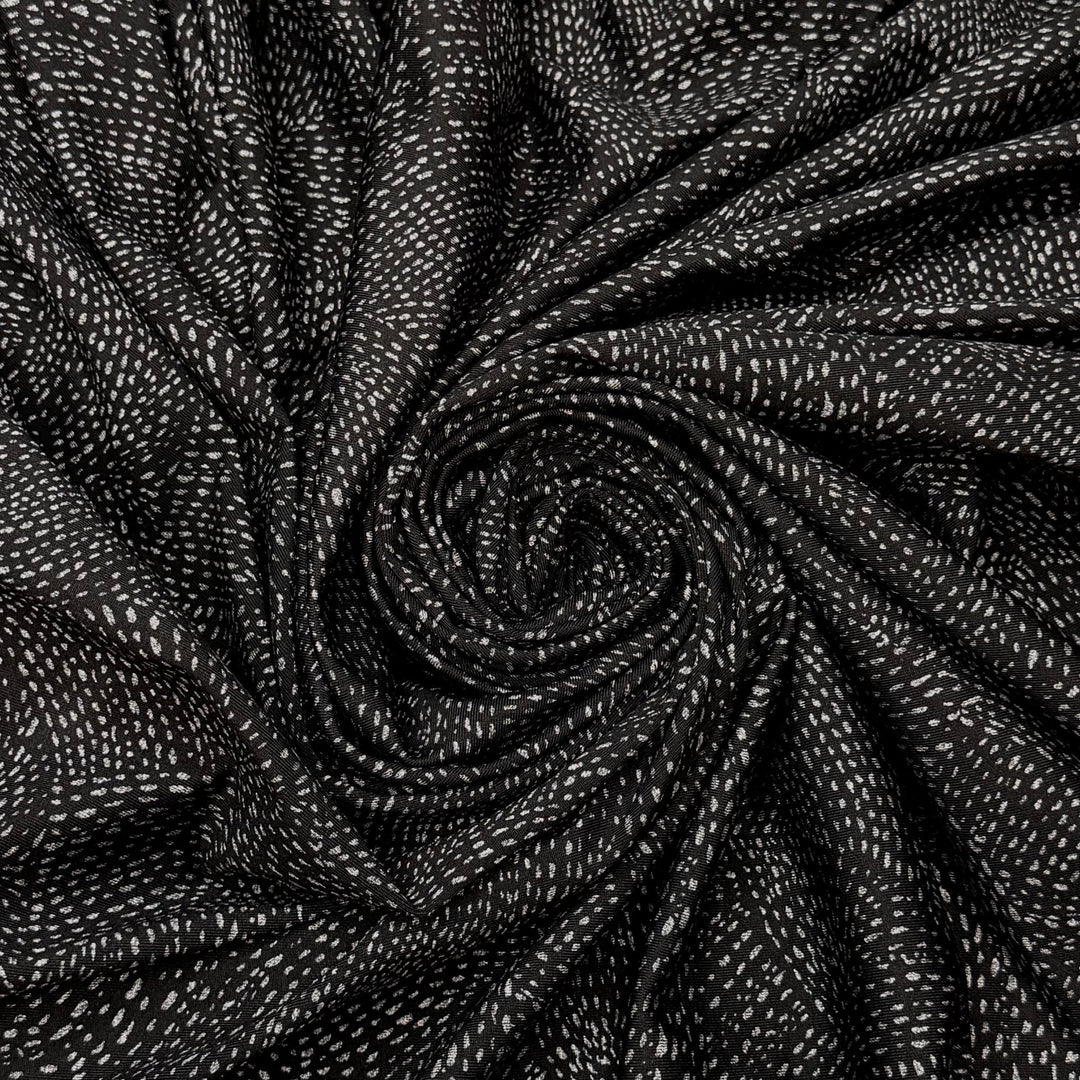 Endlessly Adjusting Needle Tension - Rib Knit Poly/Rayon Knit - Black/Grey Abstract - 3.3M Bundle - True Deadstock fabric Fabric by private - Sustainable Textile | FABCYCLE