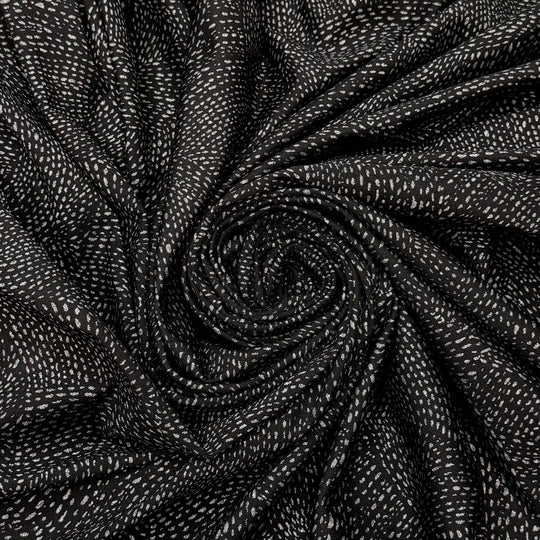Endlessly Adjusting Needle Tension - Rib Knit Poly/Rayon Knit - Black/Grey Abstract - 3.3M Bundle - True Deadstock fabric Fabric by private - Sustainable Textile | FABCYCLE
