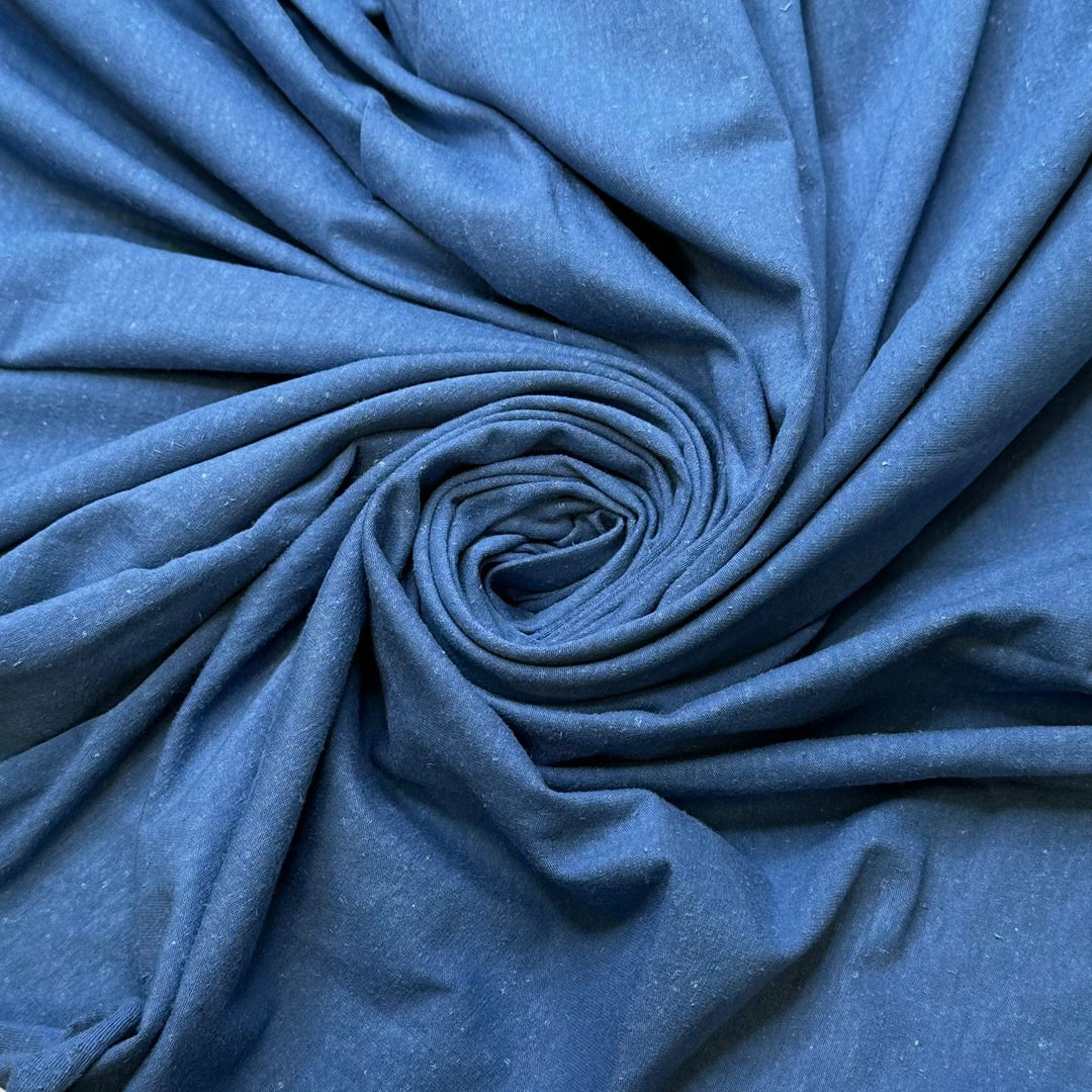 Enough Rain I Want Snow - Jersey Hemp Blend Knit - Blue - 2.15M Bundle - True Deadstock fabric Fabric by private - Sustainable Textile | FABCYCLE