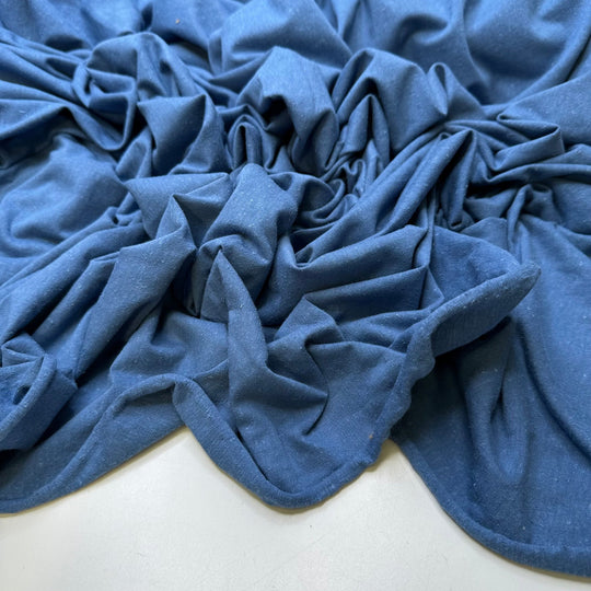 Enough Rain I Want Snow - Jersey Hemp Blend Knit - Blue - 2.15M Bundle - True Deadstock fabric Fabric by private - Sustainable Textile | FABCYCLE