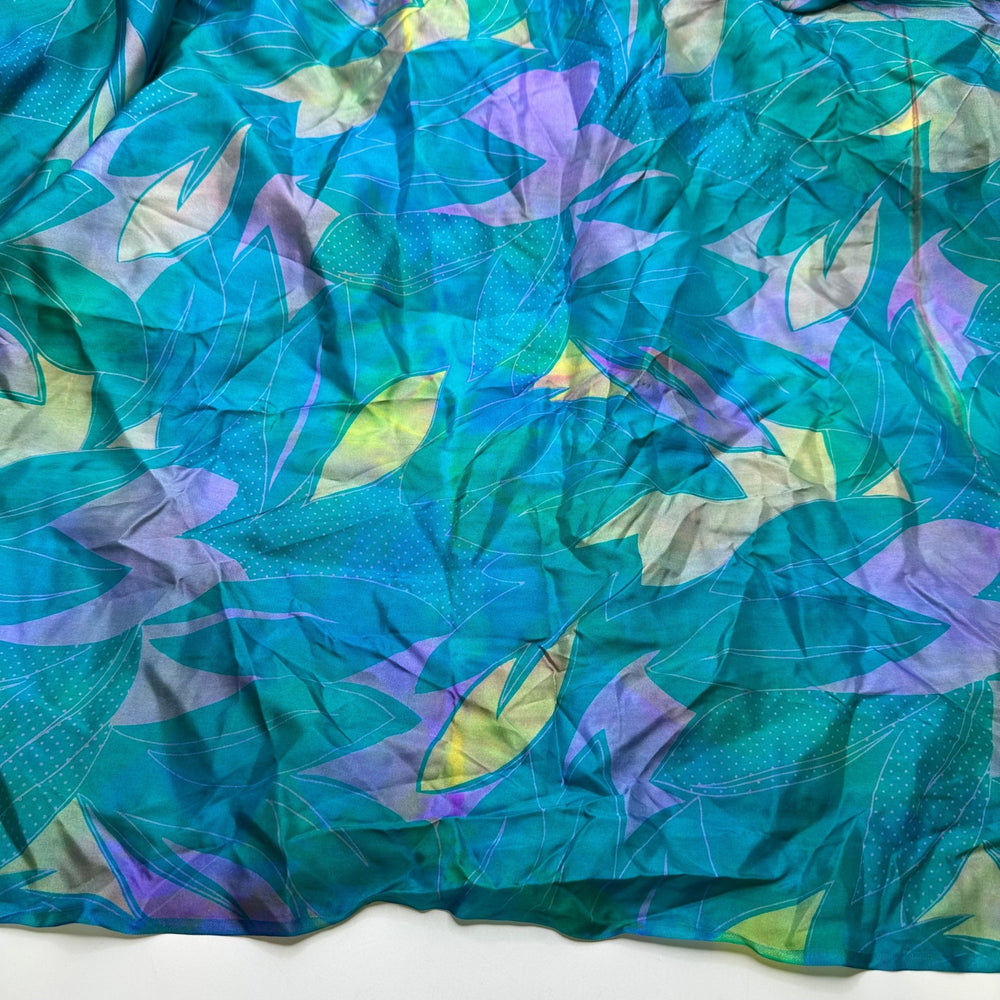 Entering A Baking Contest - Silk Woven - Teal Multi Floral - 3.3M Bundle - True Deadstock fabric Fabric by private - Sustainable Textile | FABCYCLE