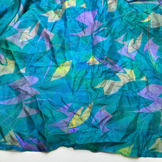 Entering A Baking Contest - Silk Woven - Teal Multi Floral - 3.3M Bundle - True Deadstock fabric Fabric by private - Sustainable Textile | FABCYCLE