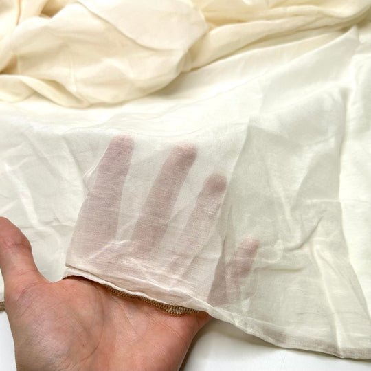 Ethereal Presence - Silk Blend Woven - Cream - 1.5M Bundle - True Deadstock fabric Fabric by private - Sustainable Textile | FABCYCLE