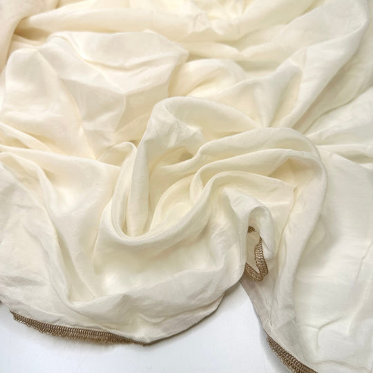 Ethereal Presence - Silk Blend Woven - Cream - 1.5M Bundle - True Deadstock fabric Fabric by private - Sustainable Textile | FABCYCLE