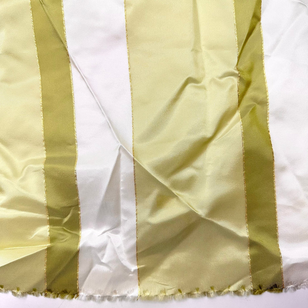 Even Selling The Curtains - Glitter Taffeta Poly Woven - Light Green/White Stripes - Bundles - True Deadstock fabric Fabric by private - Sustainable Textile | FABCYCLE