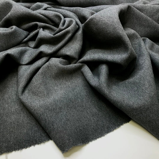 Everyone Is On Their Phones - Double Knit Natural Blend Knit - Dark Grey - 2M Bundle - True Deadstock fabric Fabric by private - Sustainable Textile | FABCYCLE