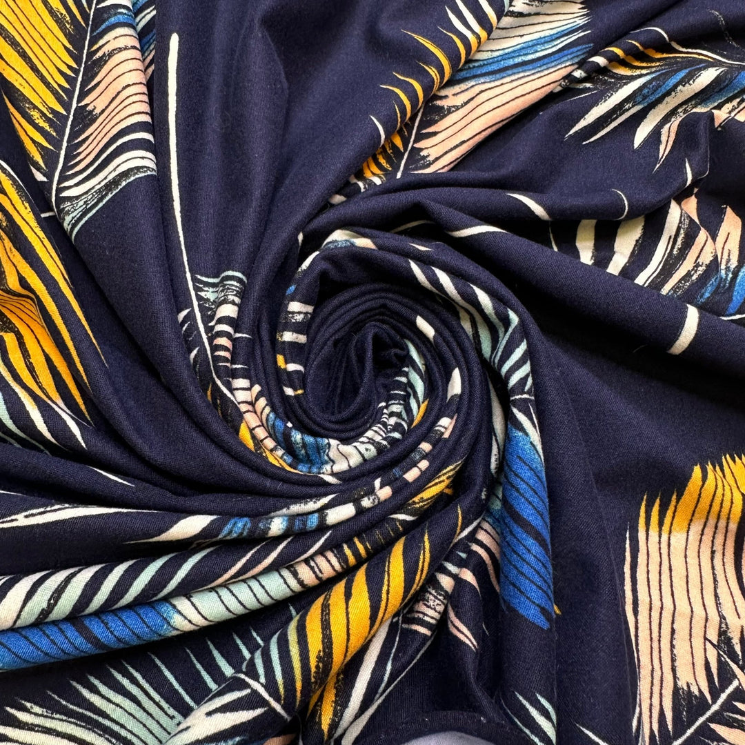 Excited To Be Outside - Brushed Jersey Polyester Blend Knit - Navy Multi Floral - 1.2M Bundle - True Deadstock fabric Fabric by private - Sustainable Textile | FABCYCLE