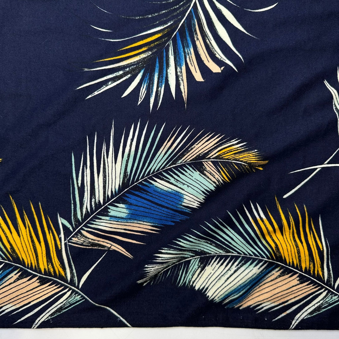 Excited To Be Outside - Brushed Jersey Polyester Blend Knit - Navy Multi Floral - 1.2M Bundle - True Deadstock fabric Fabric by private - Sustainable Textile | FABCYCLE