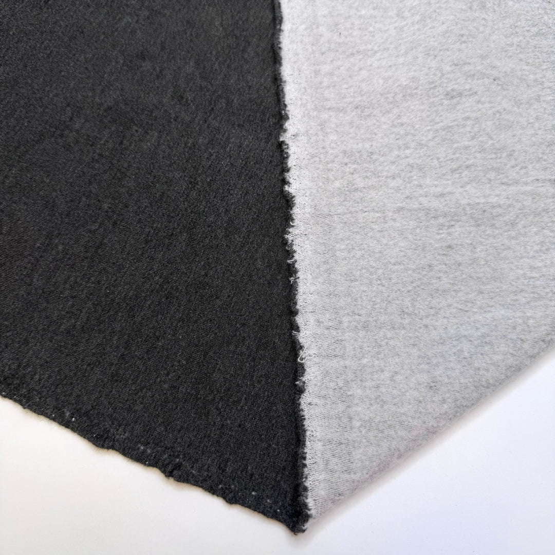 Exercised More - Jersey Fleece Bamboo Blend Knit - Dark Grey - 0.9M Bundle - True Deadstock fabric Fabric by private - Sustainable Textile | FABCYCLE