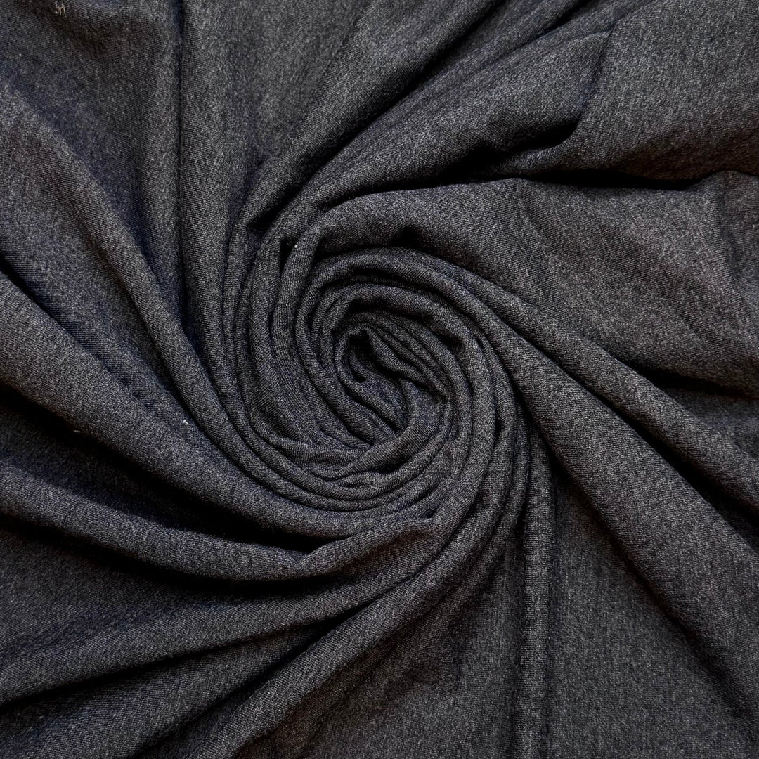 Exercised More - Jersey Fleece Bamboo Blend Knit - Dark Grey - 0.9M Bundle - True Deadstock fabric Fabric by private - Sustainable Textile | FABCYCLE