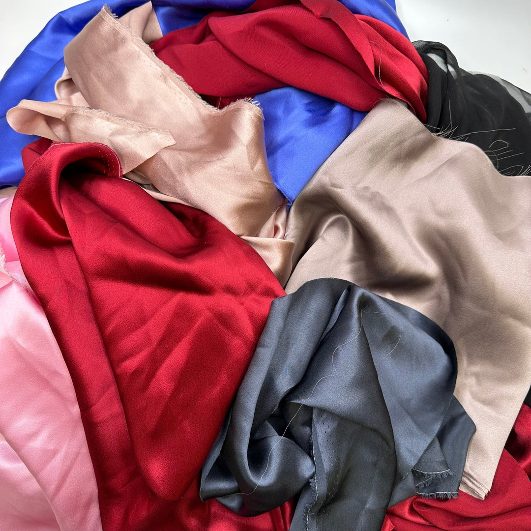 Expensive Taste - Off Cuts Satin Silk Woven - Multi - 0.5 Lb Bag - True Deadstock fabric Fabric by private - Sustainable Textile | FABCYCLE