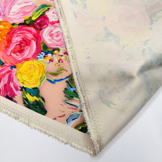 Exquisite Decor - Metallic Polyester Blend Woven - Pink Multi Floral - 2.7M Bundle - True Deadstock fabric Fabric by private - Sustainable Textile | FABCYCLE