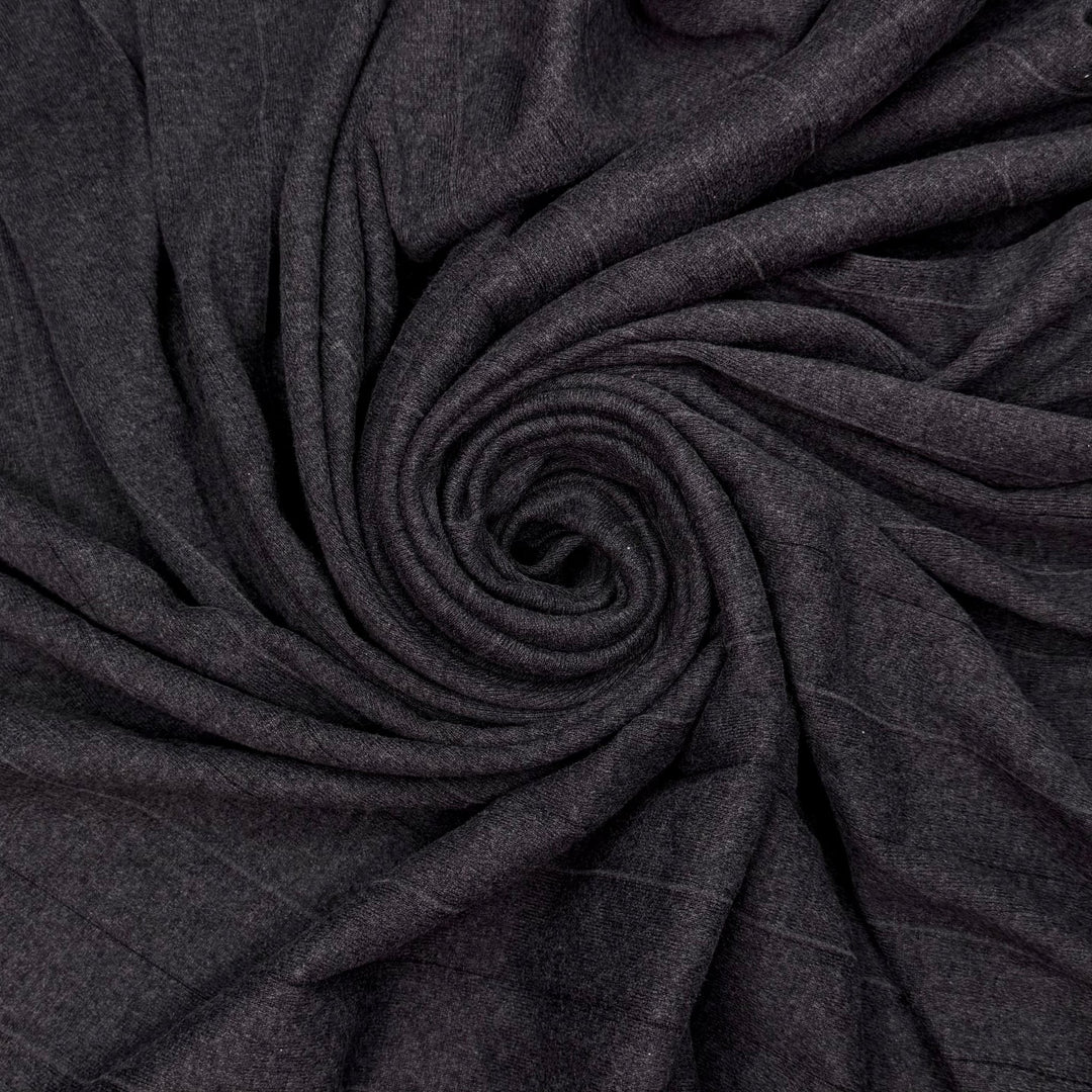 Fabric Has Bounce - Rib Knit Cotton Blend Knit - Dark Grey Pinstripe - 1.2M Bundle - True Deadstock fabric Fabric by private - Sustainable Textile | FABCYCLE