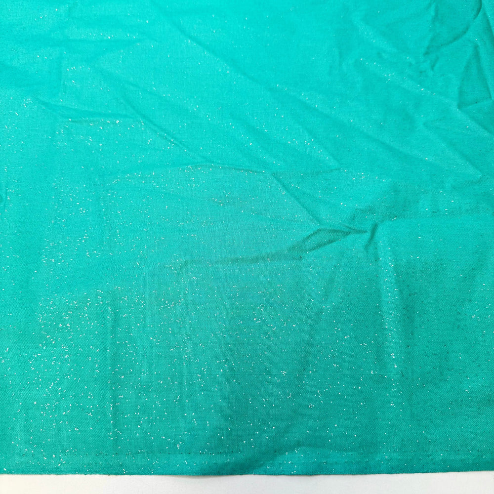 Fairy Godmother Wishes - Glitter Cotton Woven - Aqua - Bundles - True Deadstock fabric Fabric by private - Sustainable Textile | FABCYCLE