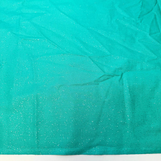 Fairy Godmother Wishes - Glitter Cotton Woven - Aqua - Bundles - True Deadstock fabric Fabric by private - Sustainable Textile | FABCYCLE