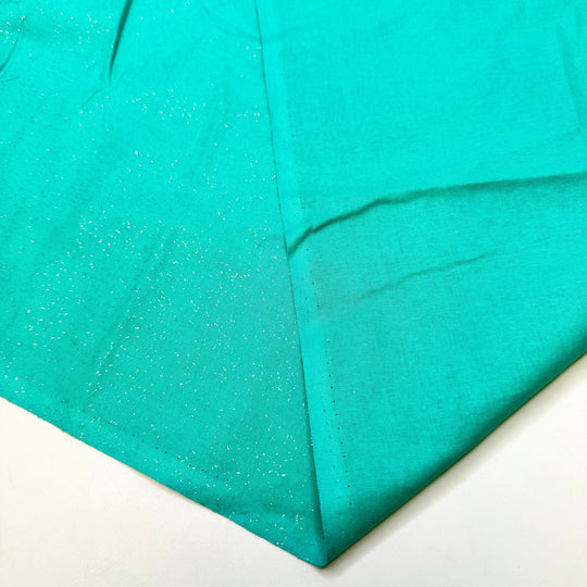 Fairy Godmother Wishes - Glitter Cotton Woven - Aqua - Bundles - True Deadstock fabric Fabric by private - Sustainable Textile | FABCYCLE