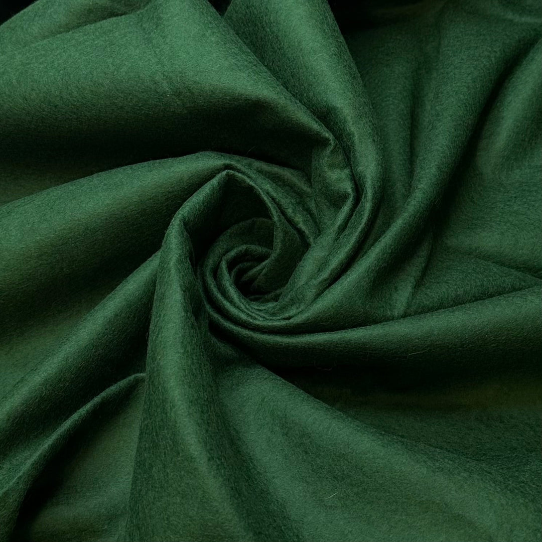 Fairytale Forest - Felt Wool Woven - Dark Green - 0.95M Bundle - True Deadstock fabric Fabric by private - Sustainable Textile | FABCYCLE