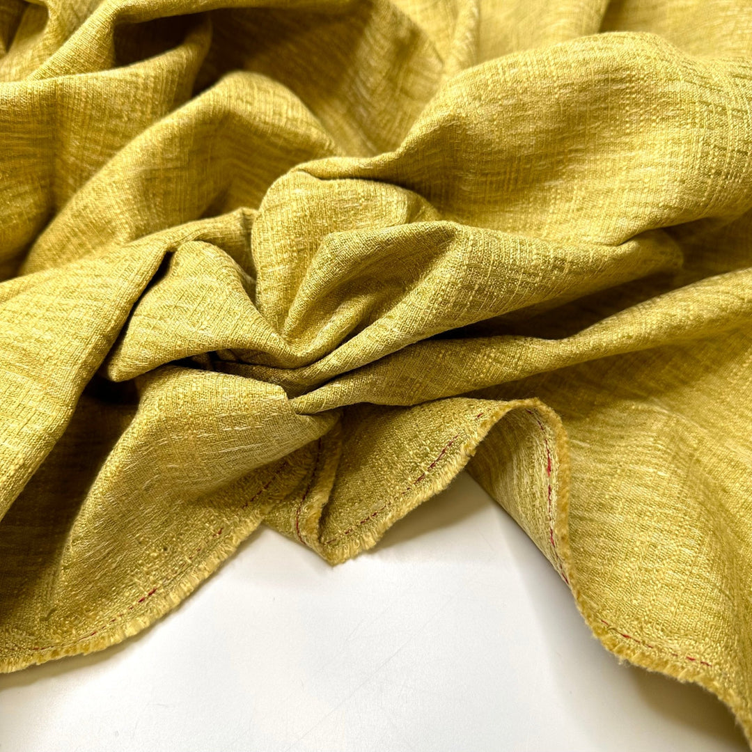 Fake Limes In A Bowl - Tweed Polyester Blend Woven - Lime Green - 3.5M Bundle - True Deadstock fabric Fabric by private - Sustainable Textile | FABCYCLE