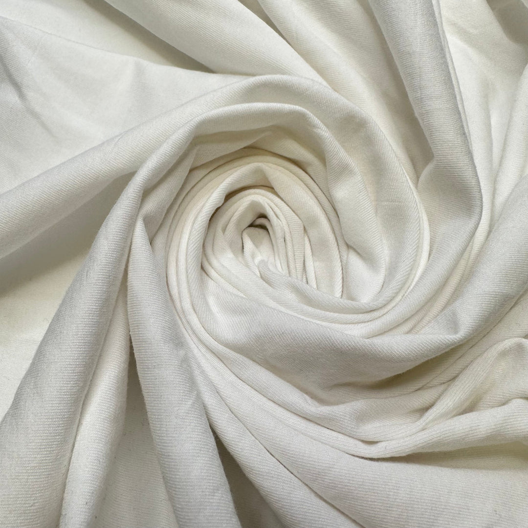 Fake Snow Decorations - Jersey Cotton Blend Knit - White - 1.7M Bundle - True Deadstock fabric Fabric by private - Sustainable Textile | FABCYCLE