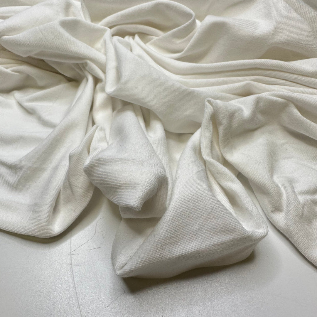 Fake Snow Decorations - Jersey Cotton Blend Knit - White - 1.7M Bundle - True Deadstock fabric Fabric by private - Sustainable Textile | FABCYCLE