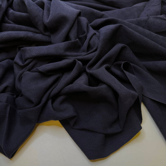 Falling Asleep Before Midnight - Cotton Woven - Dark Navy Geometric - 2.7M Bundle - True Deadstock fabric Fabric by private - Sustainable Textile | FABCYCLE