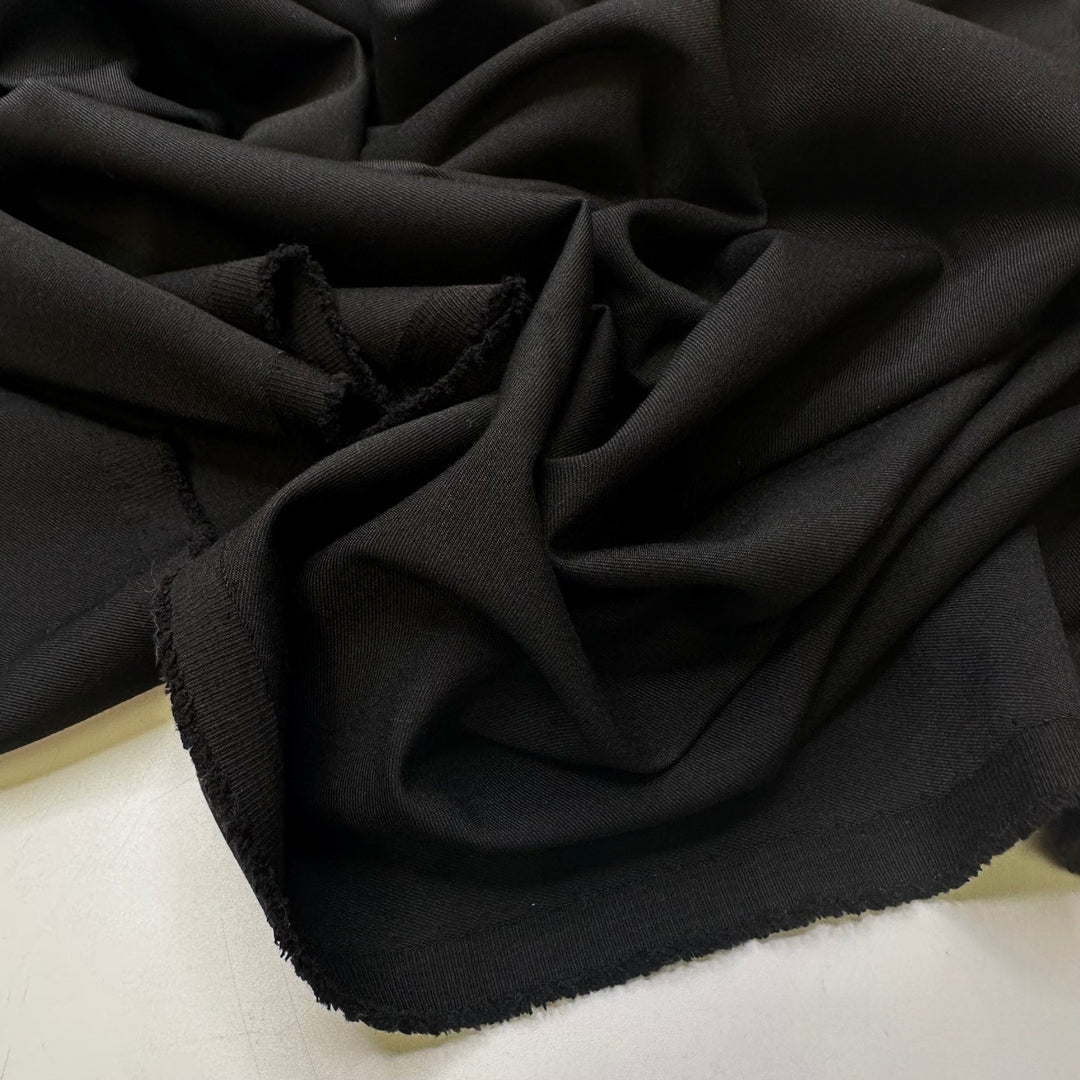 Falling Asleep To Sounds Of Rain - Twill Weave Polyester Blend Woven - Black - 0.9M Bundle - True Deadstock fabric Fabric by private - Sustainable Textile | FABCYCLE