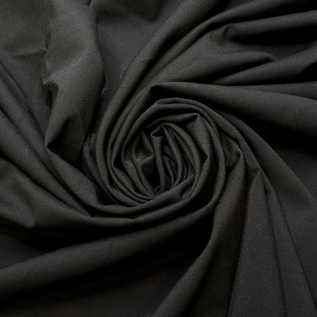 Falling Asleep To Sounds Of Rain - Twill Weave Polyester Blend Woven - Black - 0.9M Bundle - True Deadstock fabric Fabric by private - Sustainable Textile | FABCYCLE