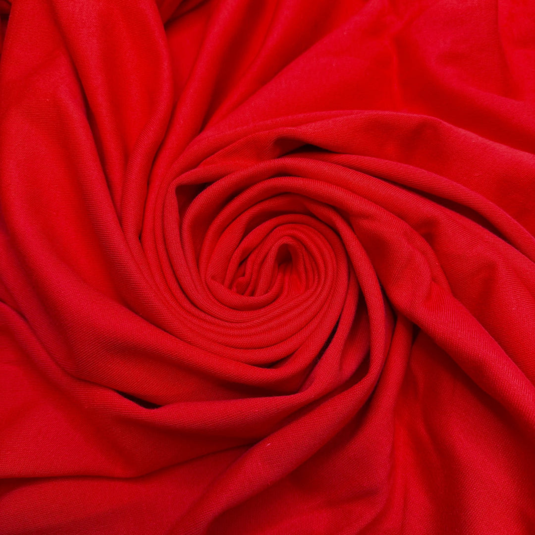 Falling In Love Again - Rib Knit Cotton Blend Knit - Red - 0.95M Bundle - True Deadstock fabric Fabric by private - Sustainable Textile | FABCYCLE