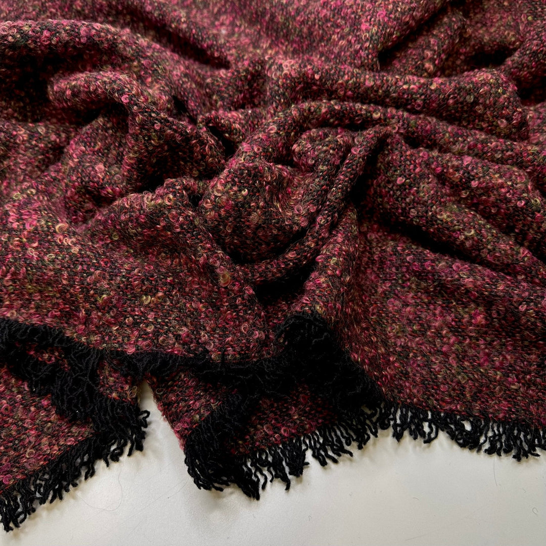 Falling Leaves - Wool Knit - Dark Red Multi - 1.2M Bundle - True Deadstock fabric Fabric by private - Sustainable Textile | FABCYCLE