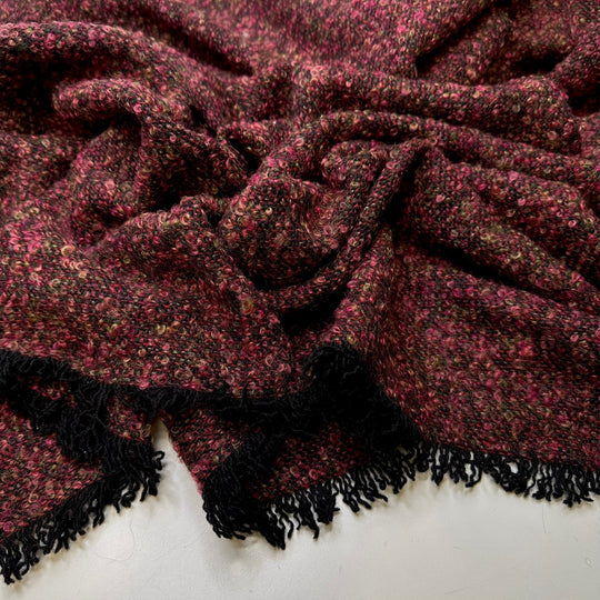 Falling Leaves - Wool Knit - Dark Red Multi - 1.2M Bundle - True Deadstock fabric Fabric by private - Sustainable Textile | FABCYCLE