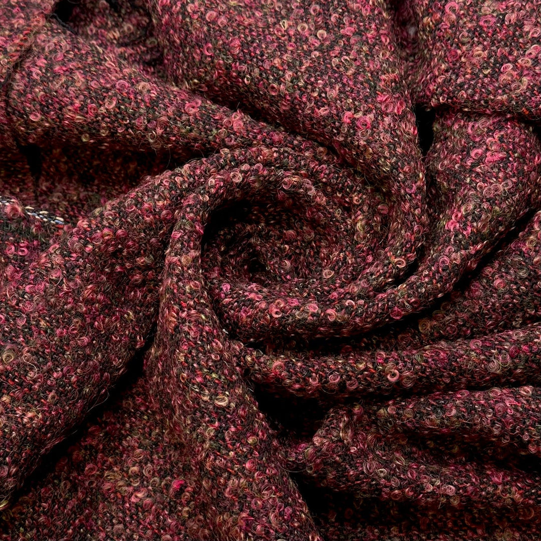 Falling Leaves - Wool Knit - Dark Red Multi - 1.2M Bundle - True Deadstock fabric Fabric by private - Sustainable Textile | FABCYCLE