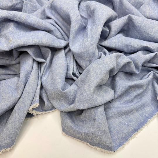 Family Picnic Group Pictures - Cotton Woven - Light Blue - 1.4M Bundle - True Deadstock fabric Fabric by private - Sustainable Textile | FABCYCLE