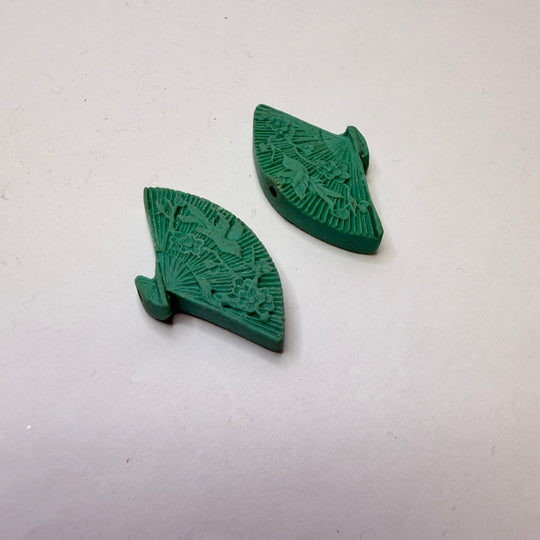 Fan Shaped Large Bead Set Beads - Seafoam Green - 2 Pack - True Deadstock supplies Fabric by private - Sustainable Textile | FABCYCLE