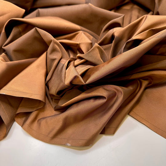 Fancy Hot Chocolate - Taffeta Poly Woven - Brown Stripes - 1.9M Bundle - True Deadstock fabric Fabric by private - Sustainable Textile | FABCYCLE
