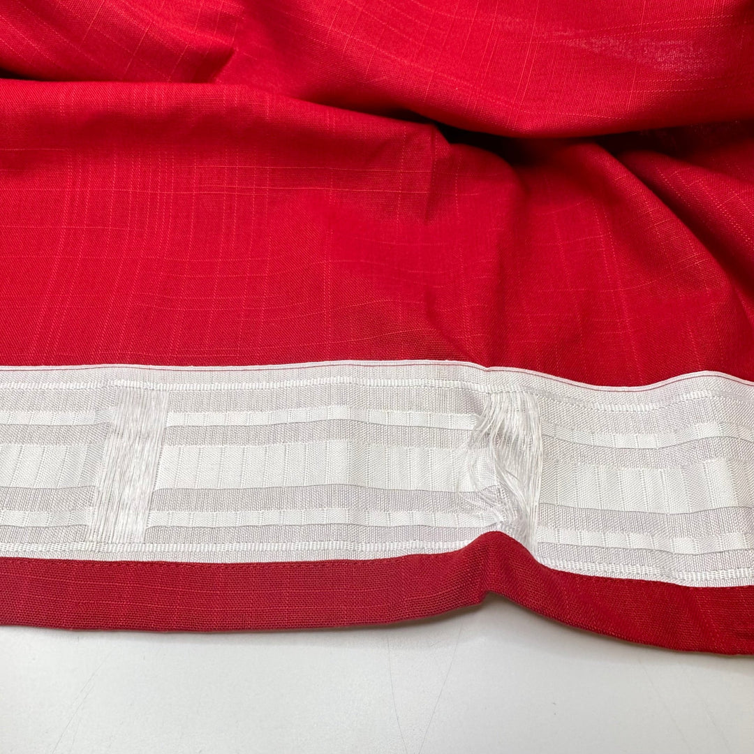 Fangs For The Memories - Slub In The Weave Cotton Woven - Red - 1.4M Bundle - True Deadstock fabric Fabric by private - Sustainable Textile | FABCYCLE