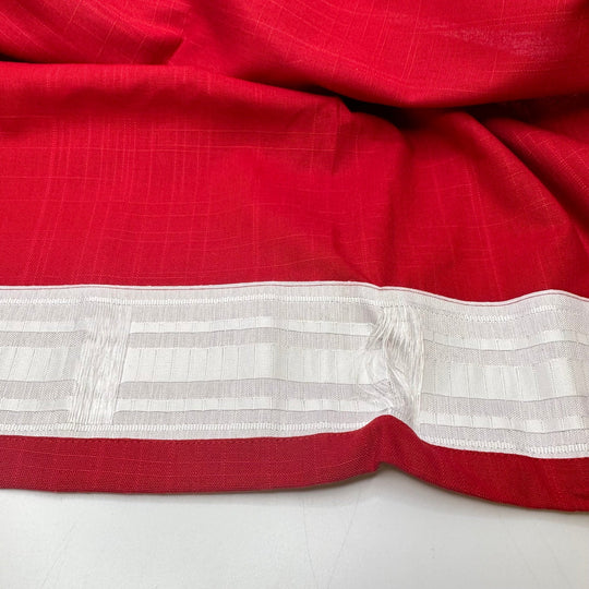 Fangs For The Memories - Slub In The Weave Cotton Woven - Red - 1.4M Bundle - True Deadstock fabric Fabric by private - Sustainable Textile | FABCYCLE