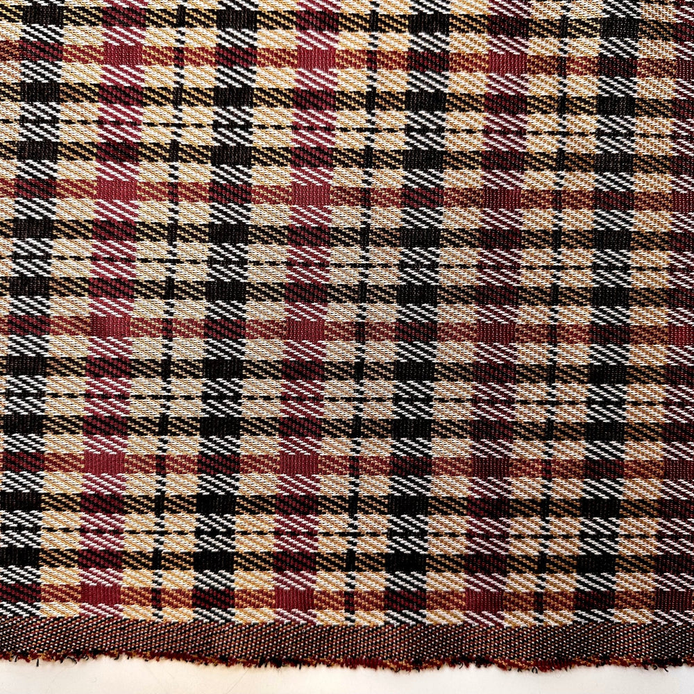 Fashion Designer - Poly Knit - Burgundy Multi Plaid - 1.2M Bundle - True Deadstock fabric Fabric by private - Sustainable Textile | FABCYCLE