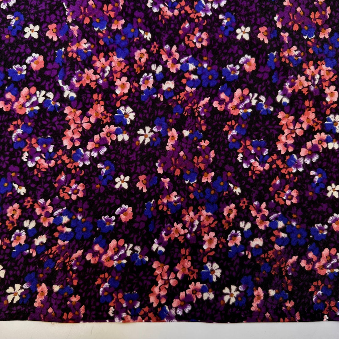 Fashionably Late - Poly Woven - Purple Multi Floral - 1.5M Bundle - True Deadstock fabric Fabric by private - Sustainable Textile | FABCYCLE
