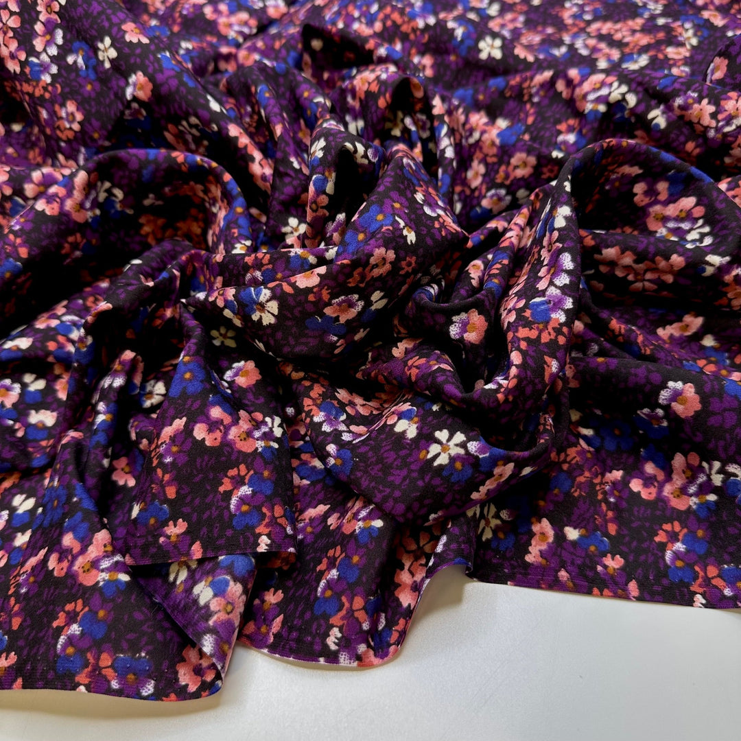 Fashionably Late - Poly Woven - Purple Multi Floral - 1.5M Bundle - True Deadstock fabric Fabric by private - Sustainable Textile | FABCYCLE