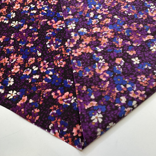 Fashionably Late - Poly Woven - Purple Multi Floral - 1.5M Bundle - True Deadstock fabric Fabric by private - Sustainable Textile | FABCYCLE