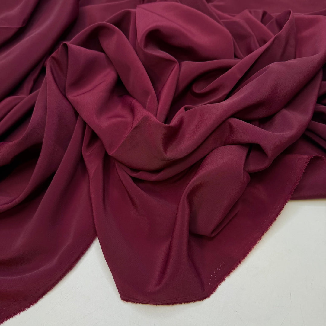 Fashionably Late - Polyester Blend Woven - Burgundy - 2.45M Bundle - True Deadstock fabric Fabric by private - Sustainable Textile | FABCYCLE