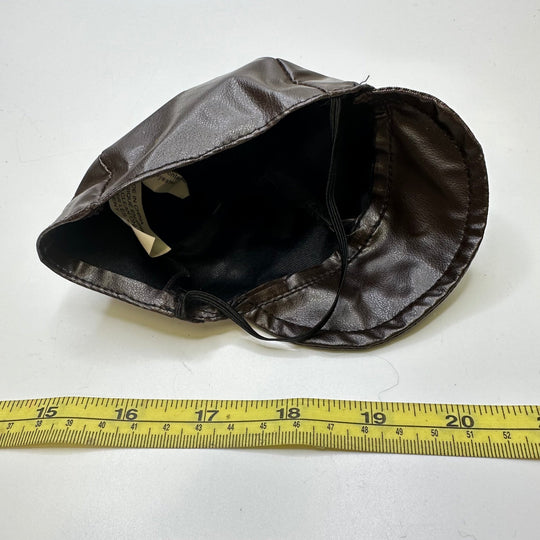 Faux Leather Doll Hat Accessories - Dark Brown - Individual - True Deadstock supplies Fabric by private - Sustainable Textile | FABCYCLE