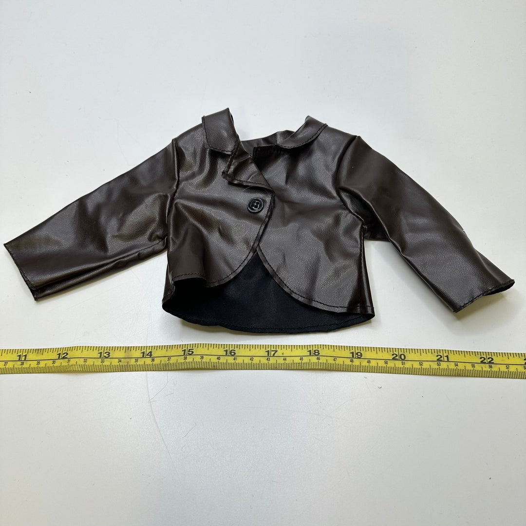 Faux Leather Doll Jacket Accessories - Dark Brown - Individual - True Deadstock supplies Fabric by private - Sustainable Textile | FABCYCLE