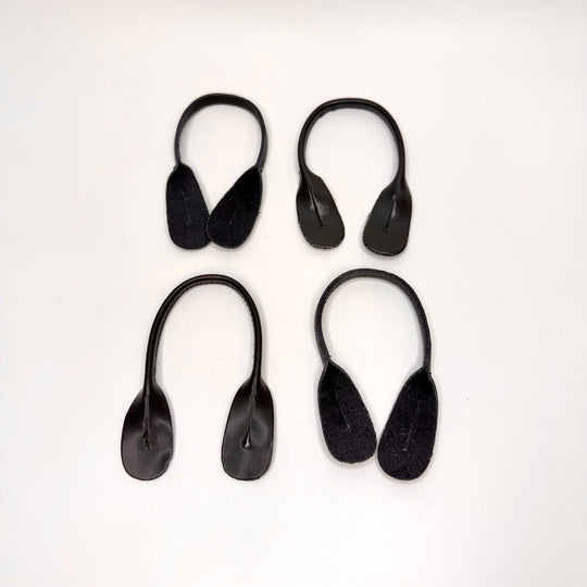 Faux Leather Handles - Black - 4 Pack - True Deadstock supplies Fabric by private - Sustainable Textile | FABCYCLE