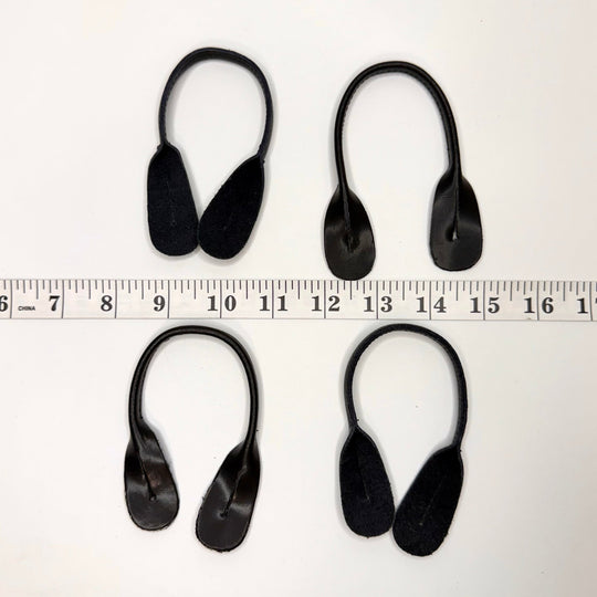 Faux Leather Handles - Black - 4 Pack - True Deadstock supplies Fabric by private - Sustainable Textile | FABCYCLE