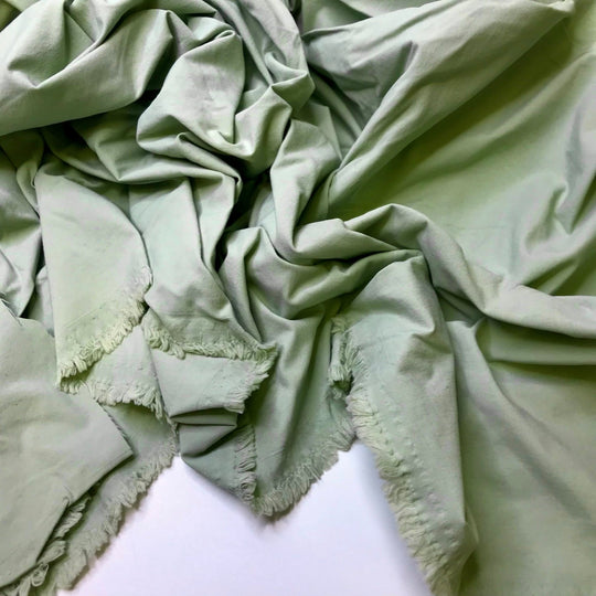 Fax Machine - Polyester Blend Woven - Light Green - 1M Bundle - True Deadstock fabric Fabric by private - Sustainable Textile | FABCYCLE